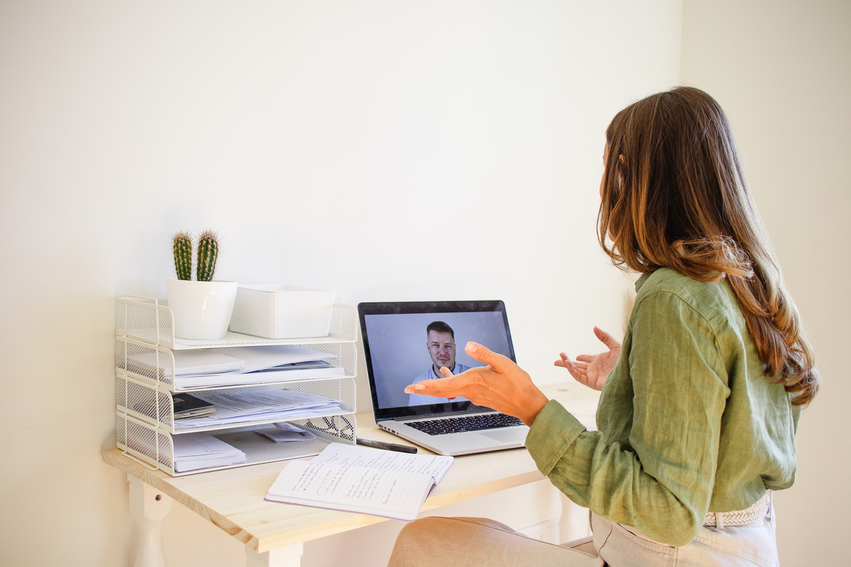 Woman in an Online Meeting 